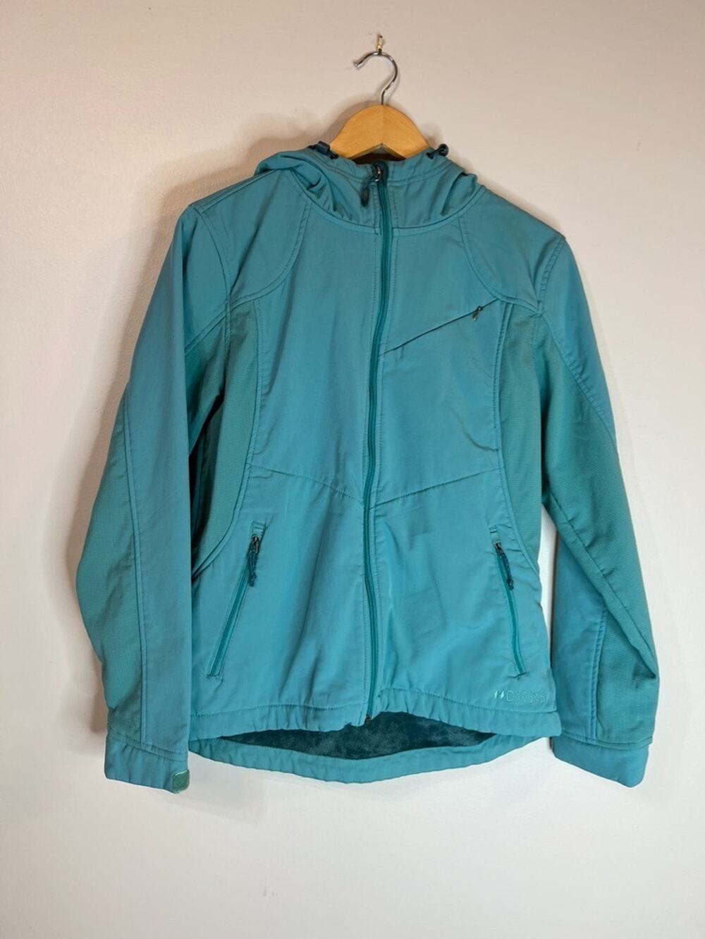 DOUBLE DIAMOND Ski Jacket Snow Hood Fleece Lined Waterproof Teal Women’s Sz M